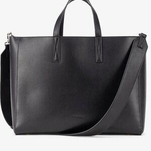 CALPAK Haven Laptop Tote Bag Black Faux Leather Work Travel Bag ATO2101 NWT